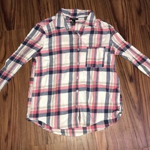 Blue and Pink Plaid Forever 22 Button down